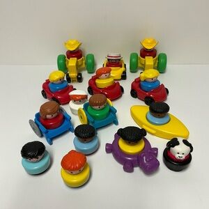 Fisher-Price Little People Vintage 90's Chunky People with Vehicles